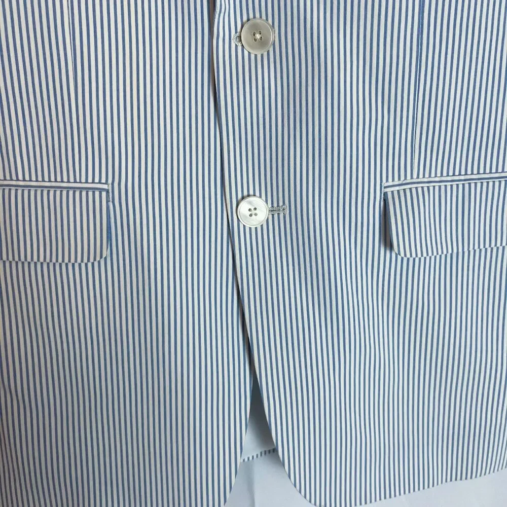 Lauren Ralph Lauren Lexington Blazer Jacket Blue White Striped Men's Size 38R